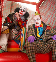 Psychoville. Image shows from L to R: Mr Jelly (Reece Shearsmith), Mr Jolly (Adrian Scarborough). Copyright: BBC. Psychoville. Image shows from L to R: Mr Jelly (Reece Shearsmith), Mr Jolly (Adrian Scarborough). Copyright: BBC.