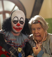 Psychoville. Image shows from L to R: Mr Jelly (Reece Shearsmith), Mrs Wren (Vilma Hollingbery). Copyright: BBC. Psychoville. Image shows from L to R: Mr Jelly (Reece Shearsmith), Mrs Wren (Vilma Hollingbery). Copyright: BBC.