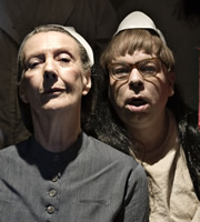 Psychoville. Image shows from L to R: Nurse Kenchington (Eileen Atkins), David Sowerbutts (Steve Pemberton). Copyright: BBC. Psychoville. Image shows from L to R: Nurse Kenchington (Eileen Atkins), David Sowerbutts (Steve Pemberton). Copyright: BBC.