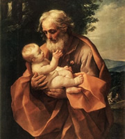 St Joseph with the Infant Jesus by Guido Reni, c 1635. St Joseph with the Infant Jesus by Guido Reni, c 1635.