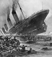The Titanic sinking. The Titanic sinking.