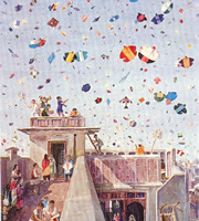 Illustration of the kite flying game Basant. Illustration of the kite flying game Basant.