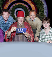 QI. Image shows from L to R: Lee Mack, Stephen Fry, Graham Norton, Daniel Radcliffe. Copyright: TalkbackThames. QI. Image shows from L to R: Lee Mack, Stephen Fry, Graham Norton, Daniel Radcliffe. Copyright: TalkbackThames.