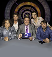 QI. Image shows from L to R: Alan Davies, Katy Brand, Stephen Fry, Sue Perkins, David Mitchell. Copyright: TalkbackThames. QI. Image shows from L to R: Alan Davies, Katy Brand, Stephen Fry, Sue Perkins, David Mitchell. Copyright: TalkbackThames.