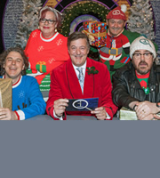 QI. Image shows from L to R: Alan Davies, Jo Brand, Stephen Fry, Brendan O'Carroll, Phill Jupitus. Copyright: TalkbackThames. QI. Image shows from L to R: Alan Davies, Jo Brand, Stephen Fry, Brendan O'Carroll, Phill Jupitus. Copyright: TalkbackThames.