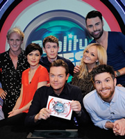 Reality Bites. Image shows from L to R: Jamie Laing, Emma Willis, Matt Edmondson, Stephen Mulhern, Emma Bunton, Rylan Clark-Neal, Joel Dommett. Copyright: Hungry Bear Media. Reality Bites. Image shows from L to R: Jamie Laing, Emma Willis, Matt Edmondson, Stephen Mulhern, Emma Bunton, Rylan Clark-Neal, Joel Dommett. Copyright: Hungry Bear Media.