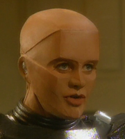 Red Dwarf. Mechanoid Camille (Judy Pascoe). Copyright: Grant Naylor Productions / BBC. Red Dwarf. Mechanoid Camille (Judy Pascoe). Copyright: Grant Naylor Productions / BBC.