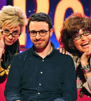 Ronna & Beverly. Image shows from L to R: Ronna (Jessica Chaffin), Simon Bird, Beverly (Jamie Denbo). Copyright: Hat Trick Productions. Ronna & Beverly. Image shows from L to R: Ronna (Jessica Chaffin), Simon Bird, Beverly (Jamie Denbo). Copyright: Hat Trick Productions.