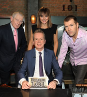 Room 101. Image shows from L to R: Nick Hewer, Frank Skinner, Carol Vorderman, Rhod Gilbert. Copyright: Hat Trick Productions. Room 101. Image shows from L to R: Nick Hewer, Frank Skinner, Carol Vorderman, Rhod Gilbert. Copyright: Hat Trick Productions.