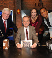 Room 101. Image shows from L to R: John Craven, Frank Skinner, Miranda Hart, Reggie Yates. Copyright: Hat Trick Productions. Room 101. Image shows from L to R: John Craven, Frank Skinner, Miranda Hart, Reggie Yates. Copyright: Hat Trick Productions.