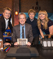 Room 101. Image shows from L to R: Aled Jones, Frank Skinner, Josh Widdicombe, Sara Cox. Copyright: Hat Trick Productions. Room 101. Image shows from L to R: Aled Jones, Frank Skinner, Josh Widdicombe, Sara Cox. Copyright: Hat Trick Productions.
