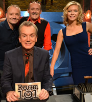 Room 101. Image shows from L to R: Bob Mortimer, Frank Skinner, Brendan O'Carroll, Rachel Riley. Copyright: Hat Trick Productions. Room 101. Image shows from L to R: Bob Mortimer, Frank Skinner, Brendan O'Carroll, Rachel Riley. Copyright: Hat Trick Productions.