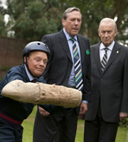 The Royal Bodyguard. Image shows from L to R: Captain Guy Hubble (David Jason), Sir Edward Hastings (Timothy Bentinck), Colonel Dennis Whittington (Geoffrey Whitehead). Copyright: Hat Trick Productions / Busby Productions. The Royal Bodyguard. Image shows from L to R: Captain Guy Hubble (David Jason), Sir Edward Hastings (Timothy Bentinck), Colonel Dennis Whittington (Geoffrey Whitehead). Copyright: Hat Trick Productions / Busby Productions.