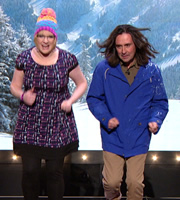 The Sarah Millican Television Programme. Image shows from L to R: Sarah Millican, Neil Oliver. Copyright: So Television / Chopsy Productions. The Sarah Millican Television Programme. Image shows from L to R: Sarah Millican, Neil Oliver. Copyright: So Television / Chopsy Productions.