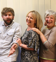 The Show What You Wrote. Image shows from L to R: Rob Rouse, Fiona Clarke, Janice Connolly. Copyright: BBC. The Show What You Wrote. Image shows from L to R: Rob Rouse, Fiona Clarke, Janice Connolly. Copyright: BBC.