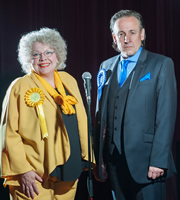 Stella. Image shows from L to R: Aunty Brenda (Di Botcher), Iwan Jenkins (Richard Elfyn). Copyright: Tidy Productions. Stella. Image shows from L to R: Aunty Brenda (Di Botcher), Iwan Jenkins (Richard Elfyn). Copyright: Tidy Productions.