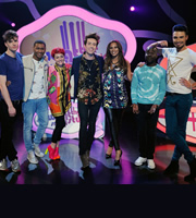 Sweat The Small Stuff. Image shows from L to R: Joel Dommett, Rickie Haywood Williams, Jaime Winstone, Nick Grimshaw, Rochelle Humes, Melvin Odoom, Rylan Clark-Neal. Copyright: Talkback. Sweat The Small Stuff. Image shows from L to R: Joel Dommett, Rickie Haywood Williams, Jaime Winstone, Nick Grimshaw, Rochelle Humes, Melvin Odoom, Rylan Clark-Neal. Copyright: Talkback.