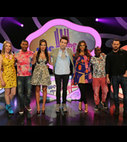 Sweat The Small Stuff. Image shows from L to R: Katherine Ryan, Rickie Haywood Williams, Tulisa Contostavlos, Nick Grimshaw, Rochelle Humes, Melvin Odoom, Danny Dyer. Copyright: Talkback. Sweat The Small Stuff. Image shows from L to R: Katherine Ryan, Rickie Haywood Williams, Tulisa Contostavlos, Nick Grimshaw, Rochelle Humes, Melvin Odoom, Danny Dyer. Copyright: Talkback.