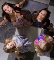 Switch. Image shows from L to R: Alexa (Fiona Hampton), Romola (Harriet Ballard), India (Sophie Colquhoun), Remy (Katharine Bennett-Fox). Copyright: Touchpaper Television. Switch. Image shows from L to R: Alexa (Fiona Hampton), Romola (Harriet Ballard), India (Sophie Colquhoun), Remy (Katharine Bennett-Fox). Copyright: Touchpaper Television.