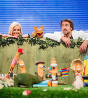 That Puppet Game Show. Image shows from L to R: Katherine Jenkins, Jonathan Ross. Copyright: BBC. That Puppet Game Show. Image shows from L to R: Katherine Jenkins, Jonathan Ross. Copyright: BBC.