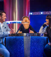 That Puppet Game Show. Image shows from L to R: Shane Richie, Claudia Winkleman. Copyright: BBC. That Puppet Game Show. Image shows from L to R: Shane Richie, Claudia Winkleman. Copyright: BBC.