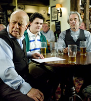The Old Guys. Image shows from L to R: Roy (Clive Swift), Roland (Harry Culverhouse), Tom (Roger Lloyd-Pack). Copyright: BBC. The Old Guys. Image shows from L to R: Roy (Clive Swift), Roland (Harry Culverhouse), Tom (Roger Lloyd-Pack). Copyright: BBC.