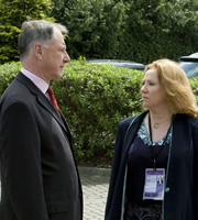 The Thick Of It. Image shows from L to R: Glenn Cullen (James Smith), Julie Price (Melanie Hill). Copyright: BBC. The Thick Of It. Image shows from L to R: Glenn Cullen (James Smith), Julie Price (Melanie Hill). Copyright: BBC.