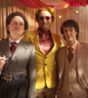 This Is Jinsy. Image shows from L to R: Maven (Justin Chubb), Mr Slightlyman (David Tennant), Sporall (Chris Bran). Copyright: The Welded Tandem Picture Company. This Is Jinsy. Image shows from L to R: Maven (Justin Chubb), Mr Slightlyman (David Tennant), Sporall (Chris Bran). Copyright: The Welded Tandem Picture Company.