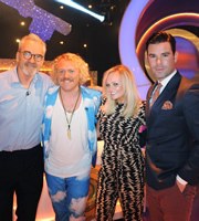 Through The Keyhole. Image shows from L to R: Larry Lamb, Leigh Francis, Emma Bunton, Dave Berry. Copyright: Talkback. Through The Keyhole. Image shows from L to R: Larry Lamb, Leigh Francis, Emma Bunton, Dave Berry. Copyright: Talkback.