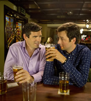 Trying Again. Image shows from L to R: Andrew (Dan Skinner), Matt (Chris Addison). Copyright: Avalon Television. Trying Again. Image shows from L to R: Andrew (Dan Skinner), Matt (Chris Addison). Copyright: Avalon Television.