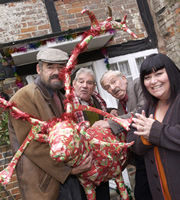 The Vicar Of Dibley. Image shows from L to R: Owen Newitt (Roger Lloyd-Pack), Jim Trott (Trevor Peacock), Frank Pickle (John Bluthal), Geraldine Grainger (Dawn French). Copyright: Tiger Aspect Productions. The Vicar Of Dibley. Image shows from L to R: Owen Newitt (Roger Lloyd-Pack), Jim Trott (Trevor Peacock), Frank Pickle (John Bluthal), Geraldine Grainger (Dawn French). Copyright: Tiger Aspect Productions.