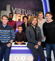 Virtually Famous. Image shows from L to R: Chris Stark, Romesh Ranganathan, Kevin McHale, Bradley Simpson, Seann Walsh, Tristan Evans, Tom Rosenthal. Copyright: Talkback / Hungry Bear Media. Virtually Famous. Image shows from L to R: Chris Stark, Romesh Ranganathan, Kevin McHale, Bradley Simpson, Seann Walsh, Tristan Evans, Tom Rosenthal. Copyright: Talkback / Hungry Bear Media.