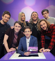 Virtually Famous. Image shows from L to R: Chris Ramsey, Chris Stark, Laura Whitmore, Kevin McHale, Jimmy Bullard, Seann Walsh, Rhys James. Copyright: Talkback / Hungry Bear Media. Virtually Famous. Image shows from L to R: Chris Ramsey, Chris Stark, Laura Whitmore, Kevin McHale, Jimmy Bullard, Seann Walsh, Rhys James. Copyright: Talkback / Hungry Bear Media.