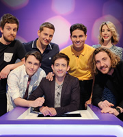 Virtually Famous. Image shows from L to R: Chris Ramsey, Chris Stark, James Sutton, Kevin McHale, Joey Essex, Seann Walsh, Katherine Ryan. Copyright: Talkback / Hungry Bear Media. Virtually Famous. Image shows from L to R: Chris Ramsey, Chris Stark, James Sutton, Kevin McHale, Joey Essex, Seann Walsh, Katherine Ryan. Copyright: Talkback / Hungry Bear Media.