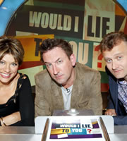 Would I Lie To You?. Image shows from L to R: Kate Silverton, Lee Mack, Hugh Dennis. Copyright: Zeppotron. Would I Lie To You?. Image shows from L to R: Kate Silverton, Lee Mack, Hugh Dennis. Copyright: Zeppotron.