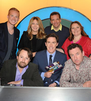Would I Lie To You?. Image shows from L to R: Greg Rutherford, David Mitchell, Kirsty Young, Rob Brydon, Henning Wehn, Joanna Scanlan, Lee Mack. Copyright: Zeppotron. Would I Lie To You?. Image shows from L to R: Greg Rutherford, David Mitchell, Kirsty Young, Rob Brydon, Henning Wehn, Joanna Scanlan, Lee Mack. Copyright: Zeppotron.