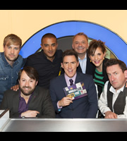 Would I Lie To You?. Image shows from L to R: Kian Egan, David Mitchell, Adil Ray, Rob Brydon, Bob Mortimer, Mel Giedroyc, Lee Mack. Copyright: Zeppotron. Would I Lie To You?. Image shows from L to R: Kian Egan, David Mitchell, Adil Ray, Rob Brydon, Bob Mortimer, Mel Giedroyc, Lee Mack. Copyright: Zeppotron.