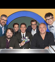 Would I Lie To You?. Image shows from L to R: Phill Jupitus, David Mitchell, Amanda Abbington, Rob Brydon, Richard Osman, Greg Davies, Gareth Malone. Copyright: Zeppotron. Would I Lie To You?. Image shows from L to R: Phill Jupitus, David Mitchell, Amanda Abbington, Rob Brydon, Richard Osman, Greg Davies, Gareth Malone. Copyright: Zeppotron.