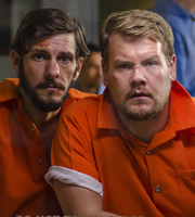 The Wrong Mans. Image shows from L to R: Sam (Mathew Baynton), Phil (James Corden). Copyright: BBC / Hulu. The Wrong Mans. Image shows from L to R: Sam (Mathew Baynton), Phil (James Corden). Copyright: BBC / Hulu.