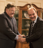 Yes, Prime Minister. Image shows from L to R: Rory McAlister (Robbie Coltrane), Jim Hacker (David Haig). Copyright: BBC. Yes, Prime Minister. Image shows from L to R: Rory McAlister (Robbie Coltrane), Jim Hacker (David Haig). Copyright: BBC.