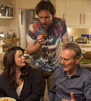 You, Me & Them. Image shows from L to R: Lauren Grey (Eve Myles), Keith Mason (Marcus Garvey), Ed Walker (Anthony Head). Copyright: Hat Trick Productions. You, Me & Them. Image shows from L to R: Lauren Grey (Eve Myles), Keith Mason (Marcus Garvey), Ed Walker (Anthony Head). Copyright: Hat Trick Productions.