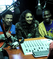 Youngers. Image shows from L to R: Jay (Calvin Demba), Davina (Shavani Seth), Yemi (Ade Oyefeso). Copyright: Big Talk Productions. Youngers. Image shows from L to R: Jay (Calvin Demba), Davina (Shavani Seth), Yemi (Ade Oyefeso). Copyright: Big Talk Productions.