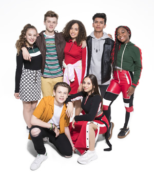 Almost Never. Image shows from L to R: Lola (Lola Moxom), Oakley (Oakley Orchard), Harry (Harry Still), Mya (Mya-Lecia Naylor), Lilly (Lilly Stanion), Nate (Nathaniel Dass), Miri (Miriam Nyarko). Copyright: Saltbeef TV. Almost Never. Image shows from L to R: Lola (Lola Moxom), Oakley (Oakley Orchard), Harry (Harry Still), Mya (Mya-Lecia Naylor), Lilly (Lilly Stanion), Nate (Nathaniel Dass), Miri (Miriam Nyarko). Copyright: Saltbeef TV.