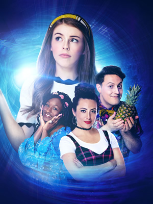 The Amelia Gething Complex. Image shows from L to R: Vinny (Jasmin Hinds), Amelia (Amelia Gething), Poppy (Natalia Hinds), Wallace (Alex Griffin-Griffiths). Copyright: BBC. The Amelia Gething Complex. Image shows from L to R: Vinny (Jasmin Hinds), Amelia (Amelia Gething), Poppy (Natalia Hinds), Wallace (Alex Griffin-Griffiths). Copyright: BBC.