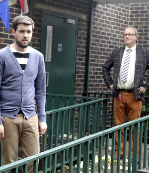 Bad Education. Image shows from L to R: Alfie (Jack Whitehall), Martin Wickers (Harry Enfield). Copyright: Tiger Aspect Productions. Bad Education. Image shows from L to R: Alfie (Jack Whitehall), Martin Wickers (Harry Enfield). Copyright: Tiger Aspect Productions.