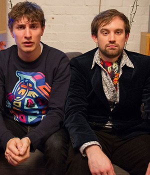 Flat TV. Image shows from L to R: Tom (Tom Rosenthal), Naz (Naz Osmanoglu). Copyright: BBC. Flat TV. Image shows from L to R: Tom (Tom Rosenthal), Naz (Naz Osmanoglu). Copyright: BBC.