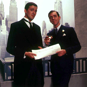 Jeeves And Wooster. Image shows from L to R: Jeeves (Stephen Fry), Bertie Wooster (Hugh Laurie). Copyright: Picture Partnership Productions. Jeeves And Wooster. Image shows from L to R: Jeeves (Stephen Fry), Bertie Wooster (Hugh Laurie). Copyright: Picture Partnership Productions.