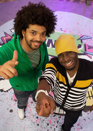 The Johnny & Inel Show. Image shows from L to R: Johnny Cochrane, Inel Tomlinson. Copyright: Princess Productions. The Johnny & Inel Show. Image shows from L to R: Johnny Cochrane, Inel Tomlinson. Copyright: Princess Productions.