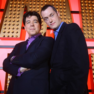 Michael McIntyre's Comedy Roadshow. Image shows from L to R: Michael McIntyre, Paul Tonkinson. Copyright: Open Mike Productions. Michael McIntyre's Comedy Roadshow. Image shows from L to R: Michael McIntyre, Paul Tonkinson. Copyright: Open Mike Productions.