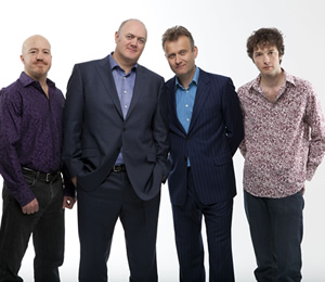 Mock The Week. Image shows from L to R: Andy Parsons, Dara O Briain, Hugh Dennis, Chris Addison. Copyright: Angst Productions. Mock The Week. Image shows from L to R: Andy Parsons, Dara O Briain, Hugh Dennis, Chris Addison. Copyright: Angst Productions.